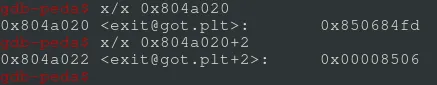 Ecriture dans la partie haute de l'adresse