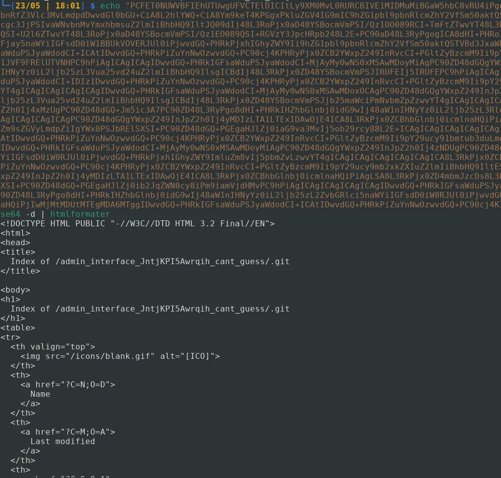 Le directory listing est actif