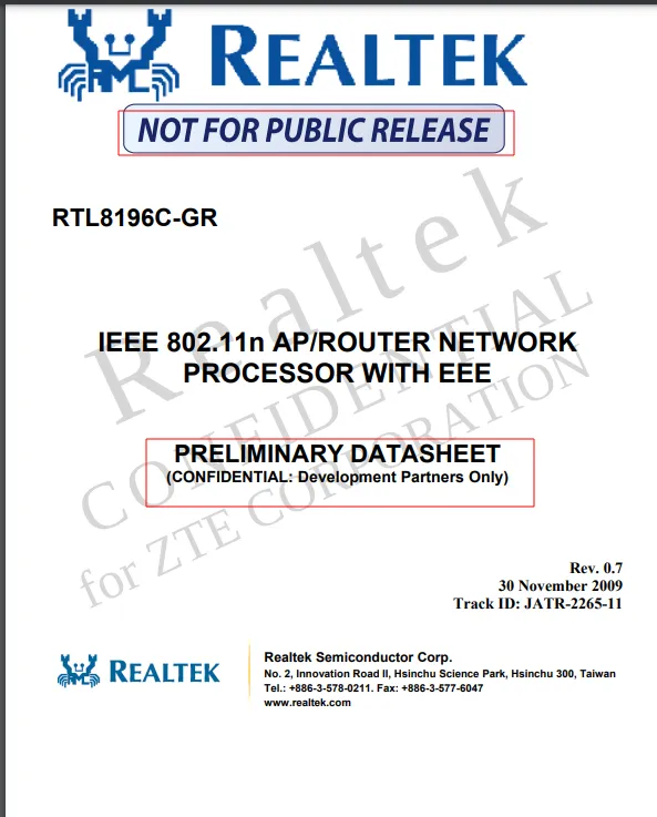 Pour la confidentialité, on repassera, la datasheet est accessible sur le net...