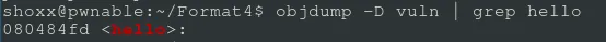 Obtention de l'adresse de la fonction hello