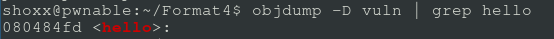 Obtention de l'adresse de la fonction hello